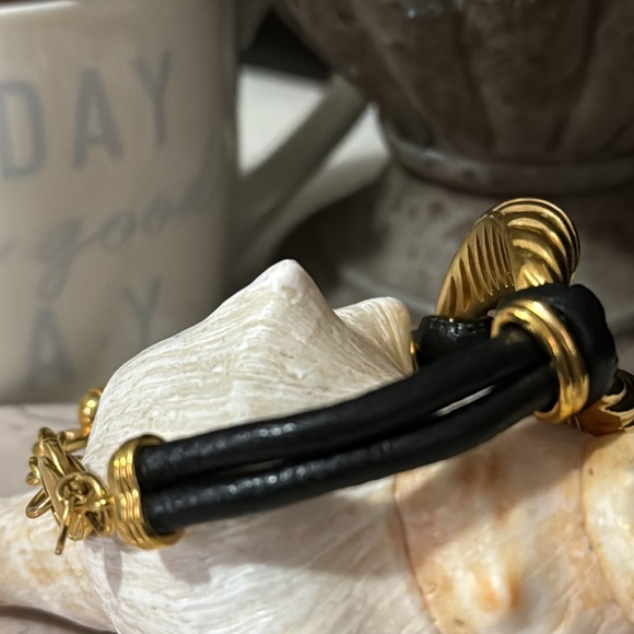 Made in Italy-Bronze Milor Design-Leather Bracelet-Gold Accent-Like New - Picture 6 of 14